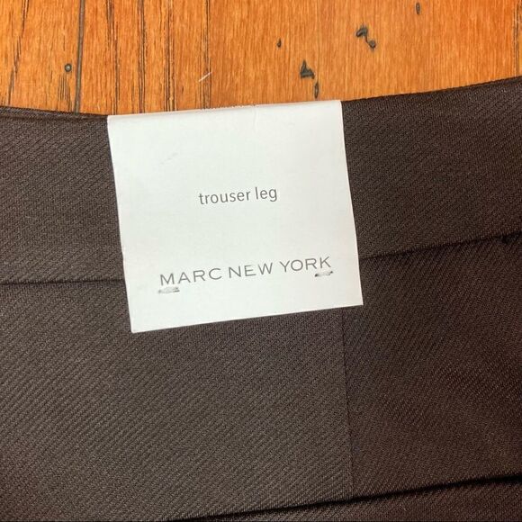 Marc New York Dark Chocolate High Waist Trouser Leg Pants, Size 4, NWT - Picture 6 of 11